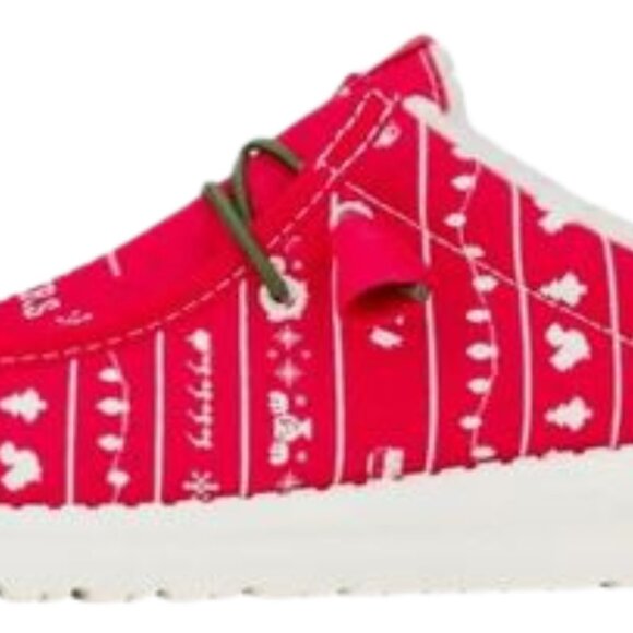 Hey Dude Christmas Vacation Wally Slip Shoes Red/Green Men's Size 9 **RARE* - Picture 3 of 6